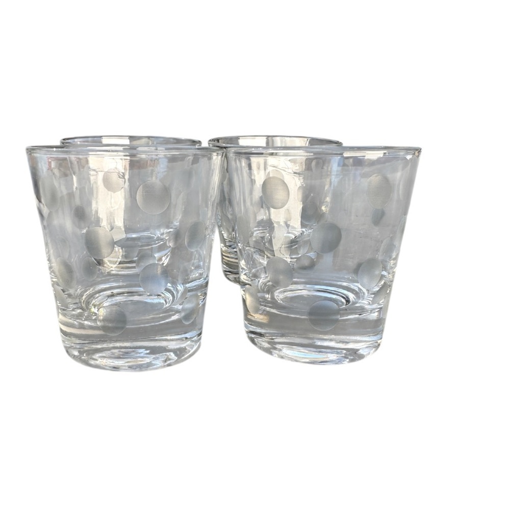 Polka Dot Glass Tumbler Set - Clear and Gray
